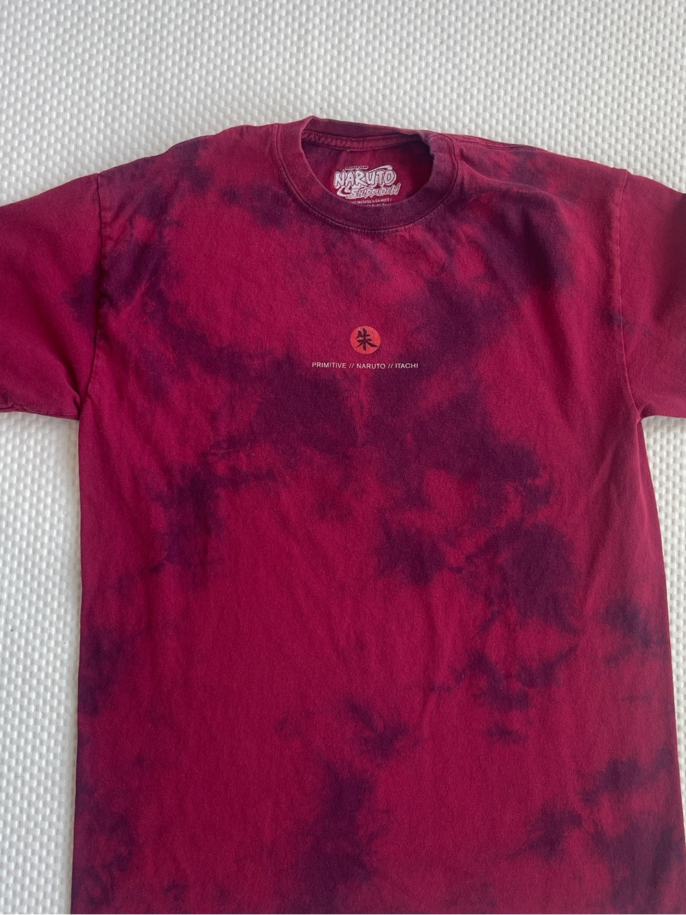 Primitive Naruto Tie-Dye Crew Tee - Maroon & Black